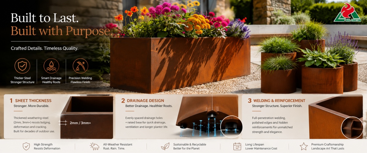 7 Key Features to Consider When Choosing an Outdoor Corten Planter